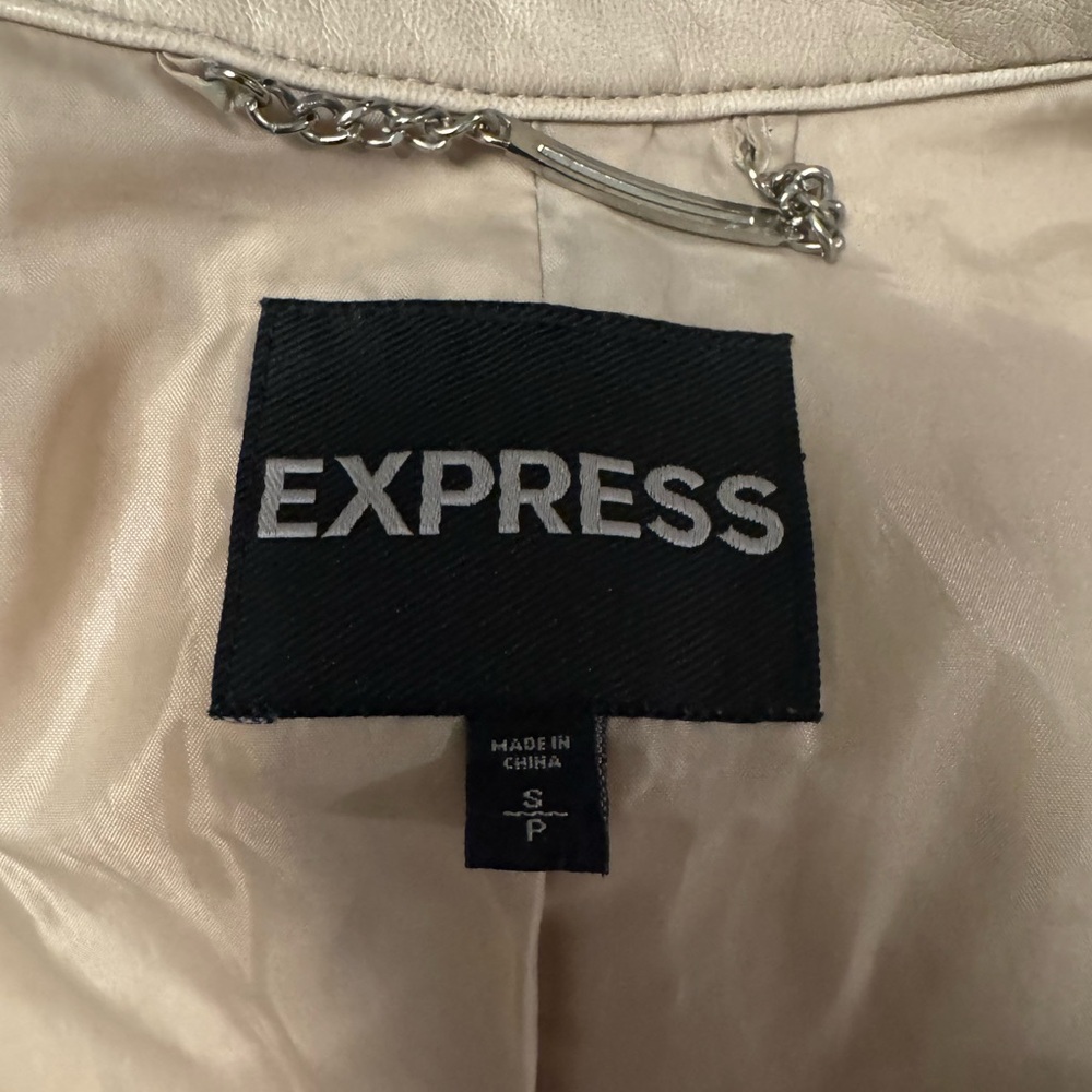 Express Beige Leather Jacket - image 4